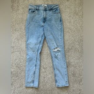 Abercrombie High Rise Skinny Jean Light Wash Distressed Size 4 Curve Love